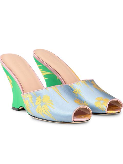 CYNTHIA ROWLEY Metallic Gold Foil Satin Wedge