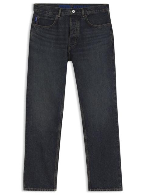 HUGO REGULAR-FIT JEANS IN RED-CAST DENIM