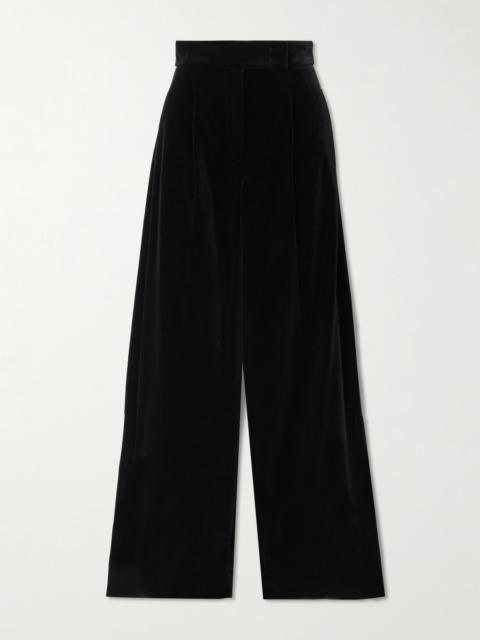 Max Mara Stretch-cotton Velvet Wide-leg Pants