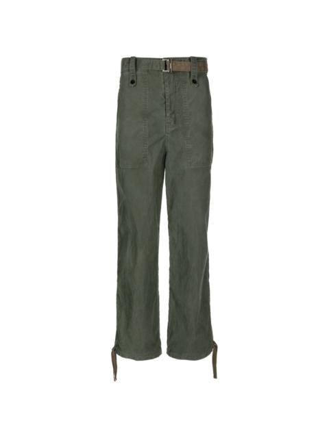 sacai straight-leg cotton trousers