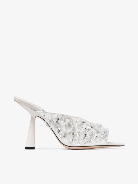 Maryanne Mule 100
Ivory Satin Crystal Mules