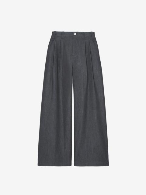 The Frankie Shop Nellore Pleated Denim Pants - Dark Grey Melange