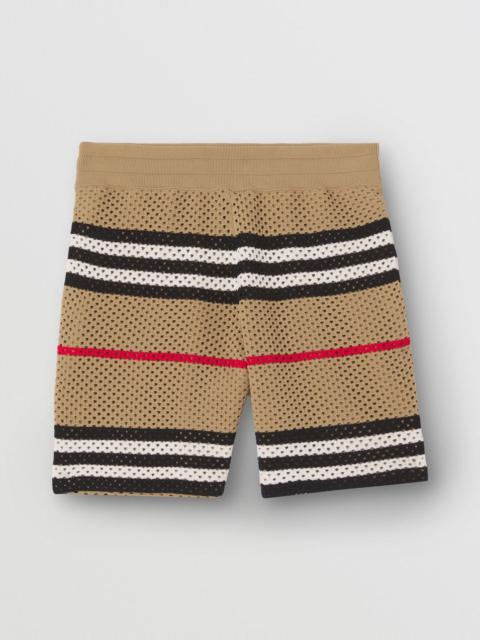 Burberry Icon Stripe Pointelle Knit Shorts