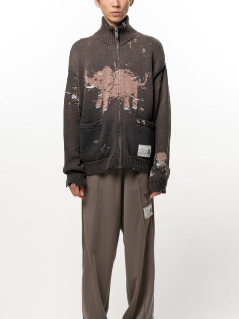 Maison MIHARAYASUHIRO Elephant Jacquard Knit Cardigan
