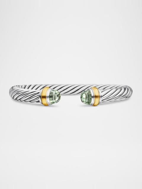 DAVID YURMAN Cable Classics Bracelet with Gemstone in Silver with 14K Gold, 7mm