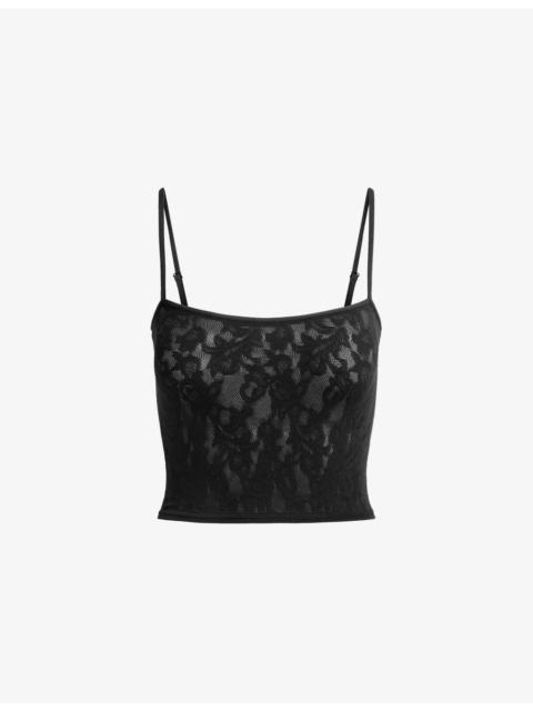 SKIMS Knit Lace Cropped Cami Top