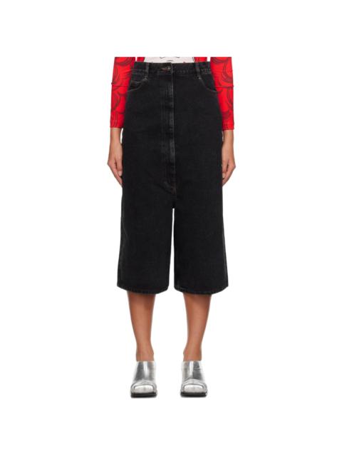 pushBUTTON Black High-Rise Denim Shorts