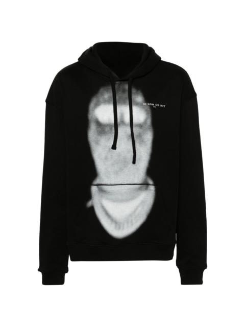 blurred face-print sweatshirt