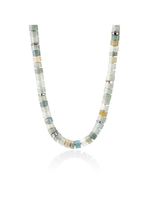 JOHN HARDY Ocean Heishi Necklace, Sterling Silver, Multi Color Quartzite, 9MM