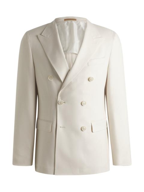 BOSS SLIM-FIT BLAZER IN PATTERNED SILK AND CASHMERE