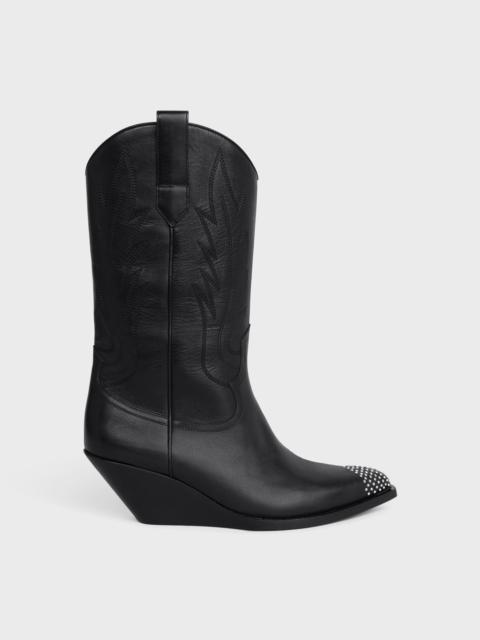 CELINE CELINE MOON HIGH BOOTS WITH STRASSED TOE CAP in Calfskin
