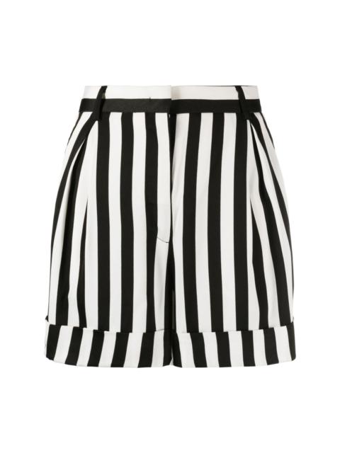 Moschino striped wide-leg satin shorts