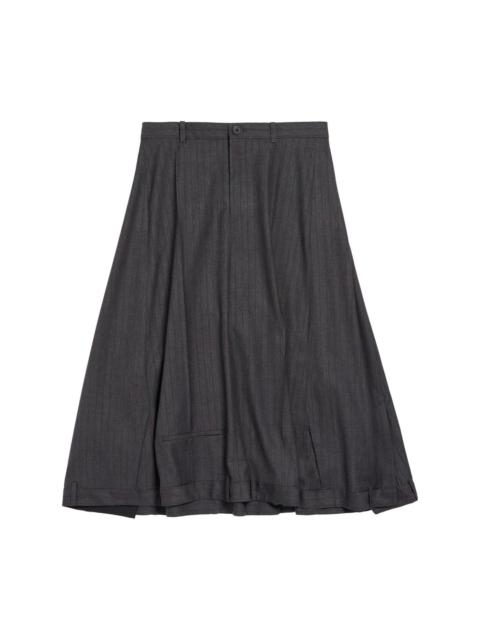 BALENCIAGA pinstripe-pattern midi wool skirt