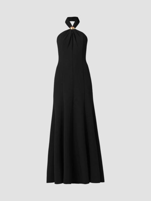 Shoshanna Women's Scottie Crêpe Hardware Halter Maxi Dress - Black