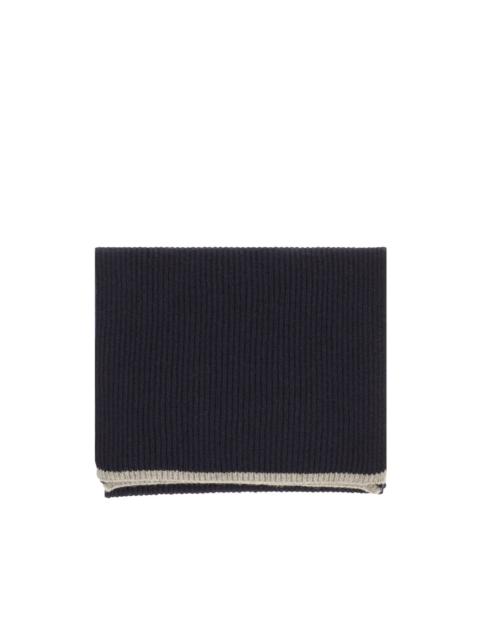 LARDINI ribbed-knit beanie hat and scarf set