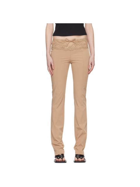 Blumarine Taupe Slim Trousers