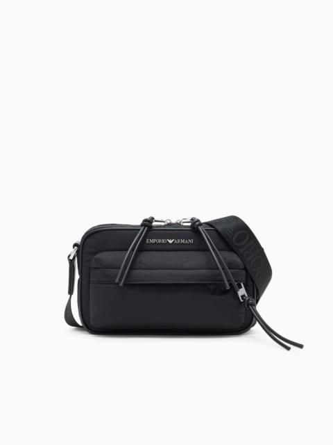 EMPORIO ARMANI NYLON CAMERA CASE WITH MONOGRAM LETTERING