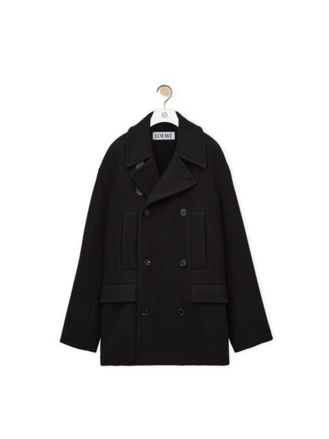 Loewe Relaxed peacoat in wool and shearling