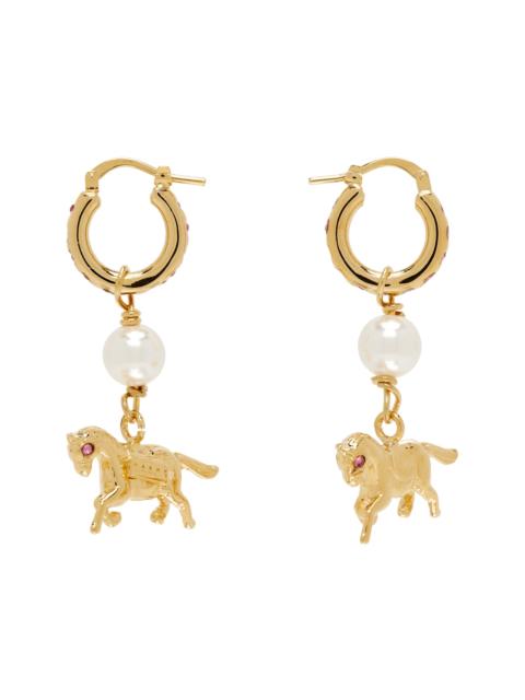 Marni Gold-Plated Horse Charm Earrings