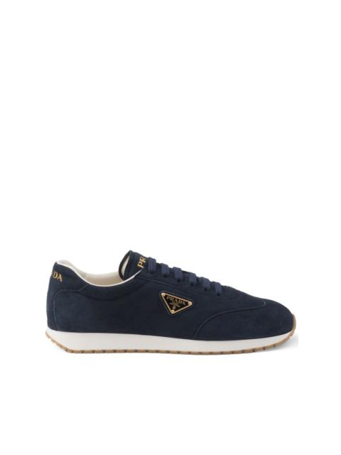 triangle-logo suede sneakers