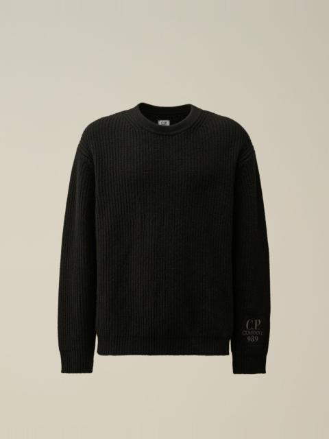 Lambswool GRS Boxy Crew Neck Ribbed Knit