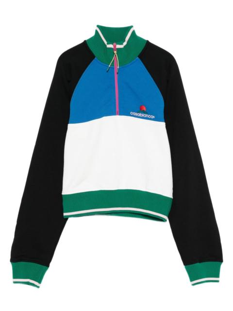 CASABLANCA colour-block quarter-zip sweatshirt