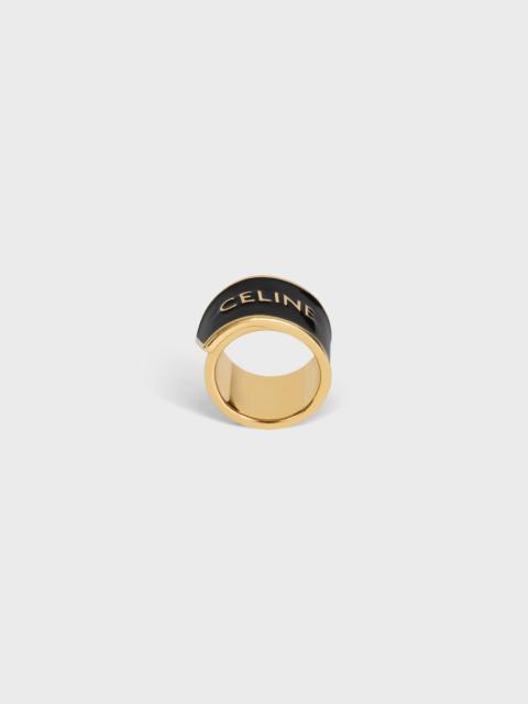 CELINE CELINE RIBBON LARGE RING IN ENAMEL AND BRASS WITH GOLD FINISH