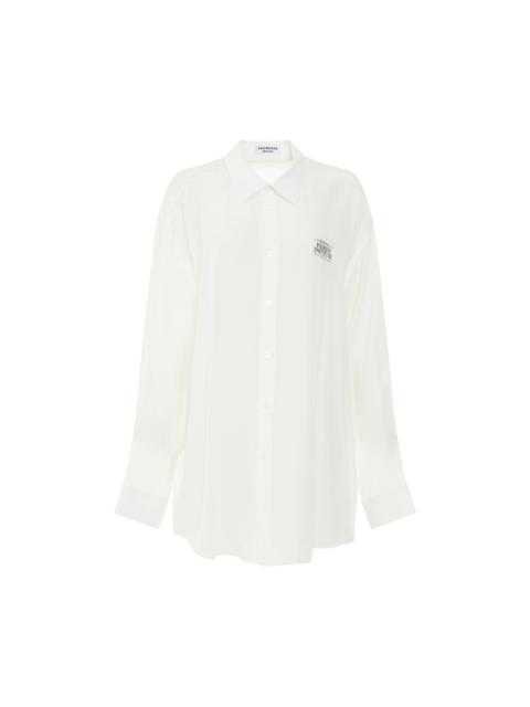 BALENCIAGA Light Silk Crepe Fluid Blouse in White