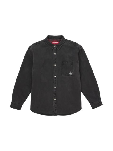 Supreme Supreme Quilted Lined Denim Snap Shirt Black
