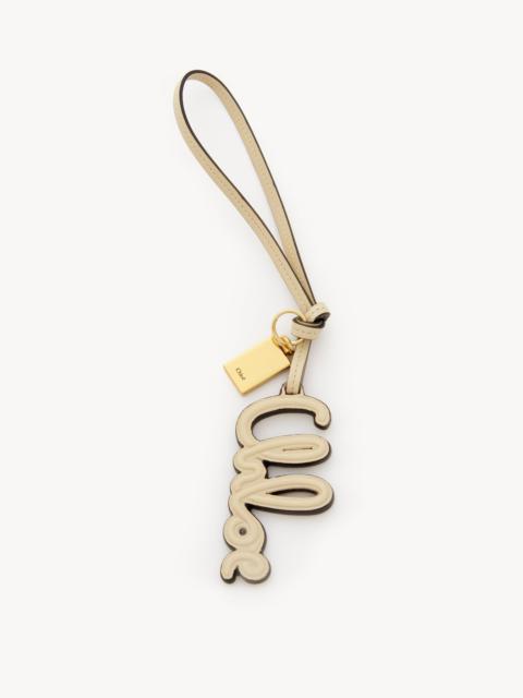 Chloé LOGO BAG CHARM IN SHINY LEATHER