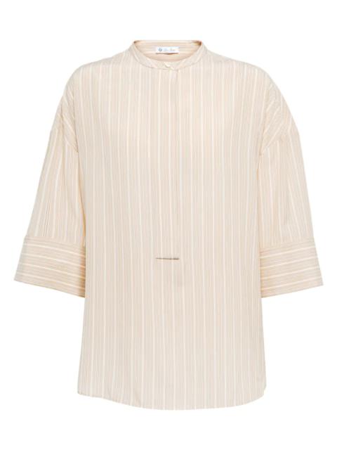 Lindsie striped silk crêpe shirt