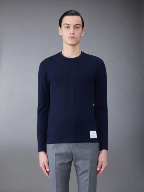 Thom Browne logo-patch long-sleeve wool T-shirt