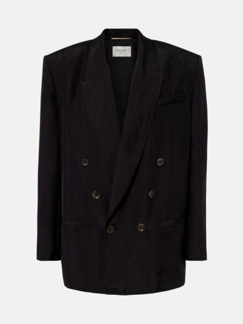 SAINT LAURENT Double-breasted silk blazer