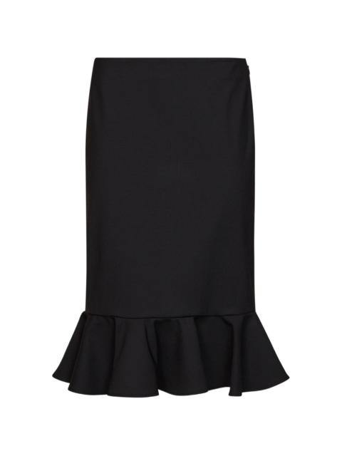 GIUSEPPE DI MORABITO ruffled-hem straight midi skirt