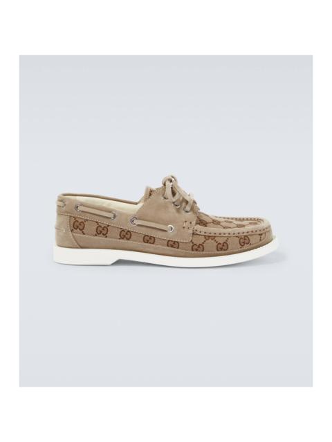 GUCCI GG Supreme canvas boat shoes