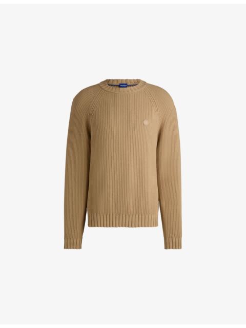 HUGO Happy HUGO logo-patch cotton-knit jumper