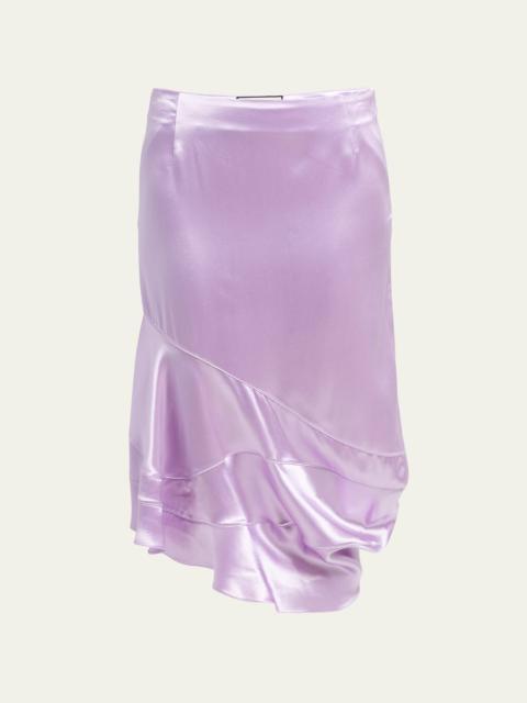 Shiny Asymmetric Skirt