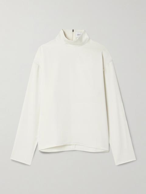 16ARLINGTON Olall Crepe Turtleneck Blouse