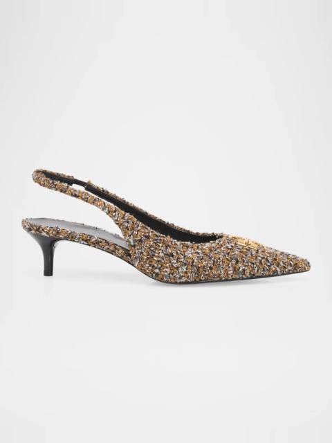 TORY BURCH 45mm Charlie Boucle Tweed Slingback Pumps