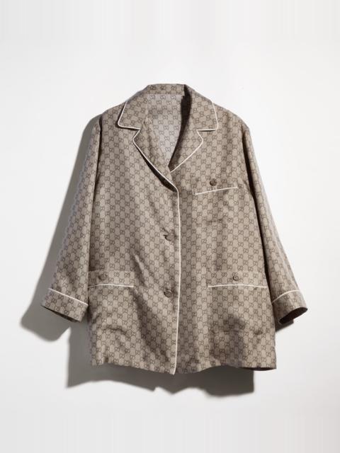 GUCCI Printed silk twill shirt
