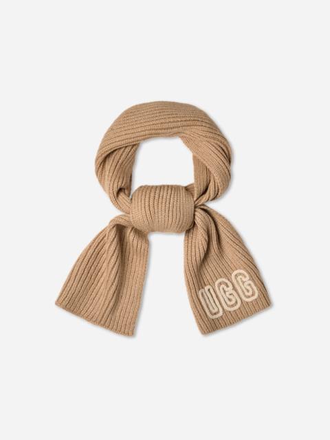 UGG ® Women's Chunky Crafted Rib Scarf Acrylic Blend in White Pepper