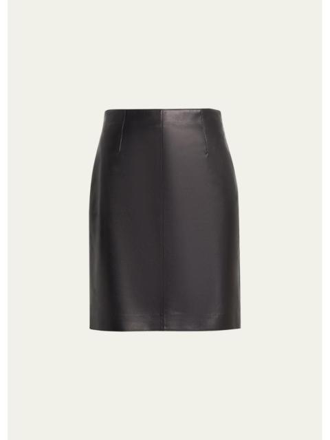 Lafayette 148 New York High-Waisted Nappa Leather Mini Skirt