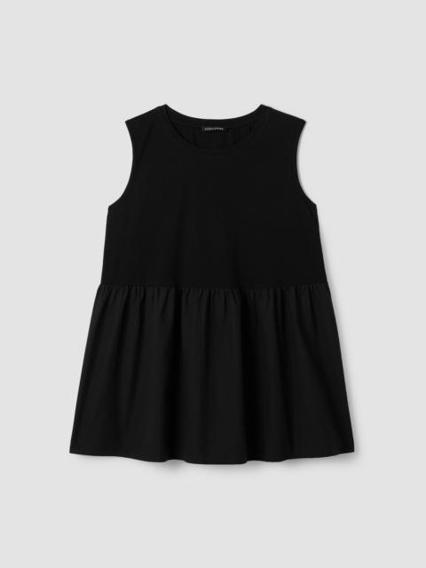 EILEEN FISHER Organic Cotton Poplin Round Neck Long Top