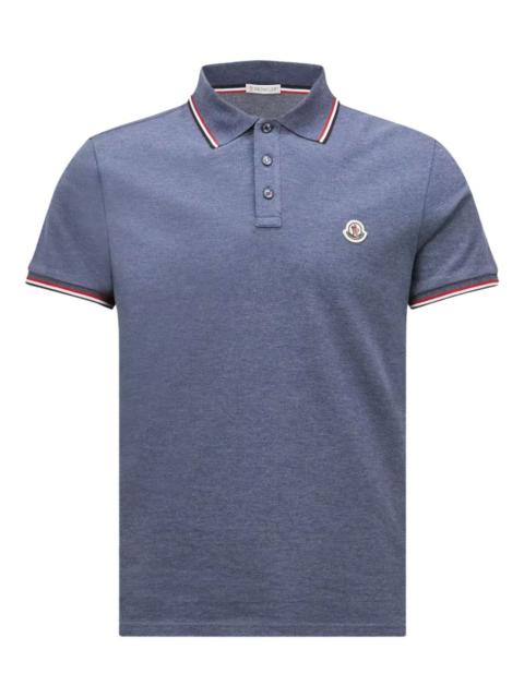 logo striped-trims polo shirt