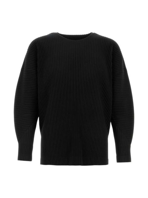 ISSEY MIYAKE Black Ribbed Knit Sweater