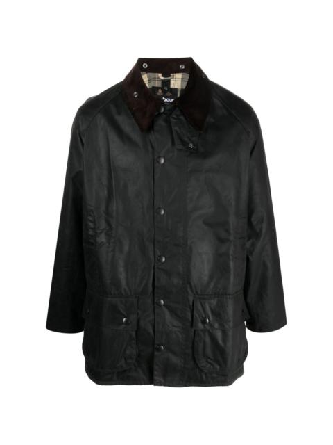 single-breasted button-fastening coat