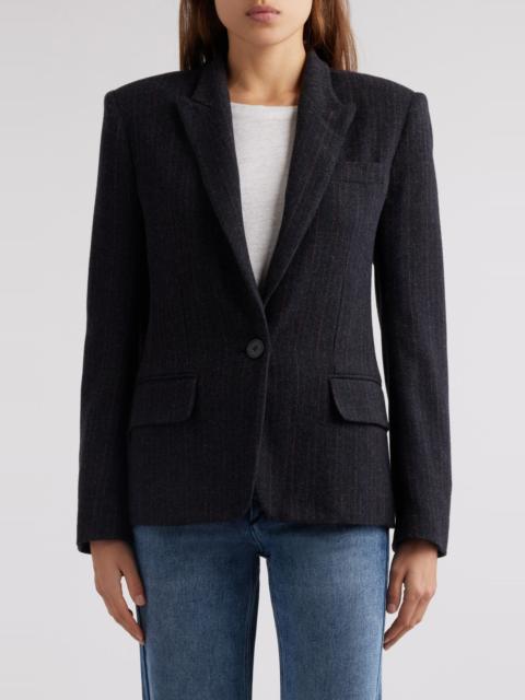 Isabel Marant Étoile Isabel Marant Étoile Louison Stripe Stretch Wool Blend Blazer in Midnight at Nordstrom