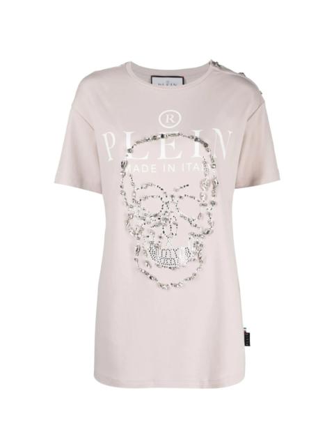 PHILIPP PLEIN crystal-embellished logo-print T-shirt