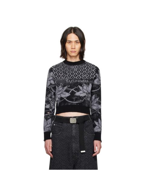 LU'U DAN Black & Gray Shrunk Sweater