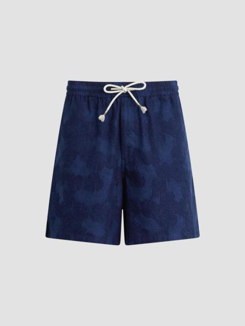 Joe's Jeans Men's Cabana Floral Cotton-Linen Drawstring Shorts - Dark Indigo